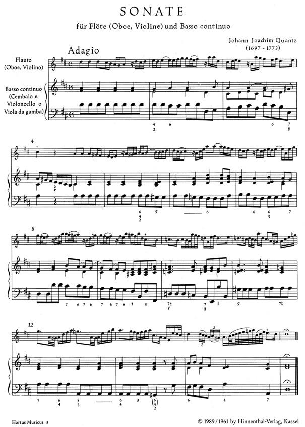 Sonate fur Flote und BC aus Furstenbergiana